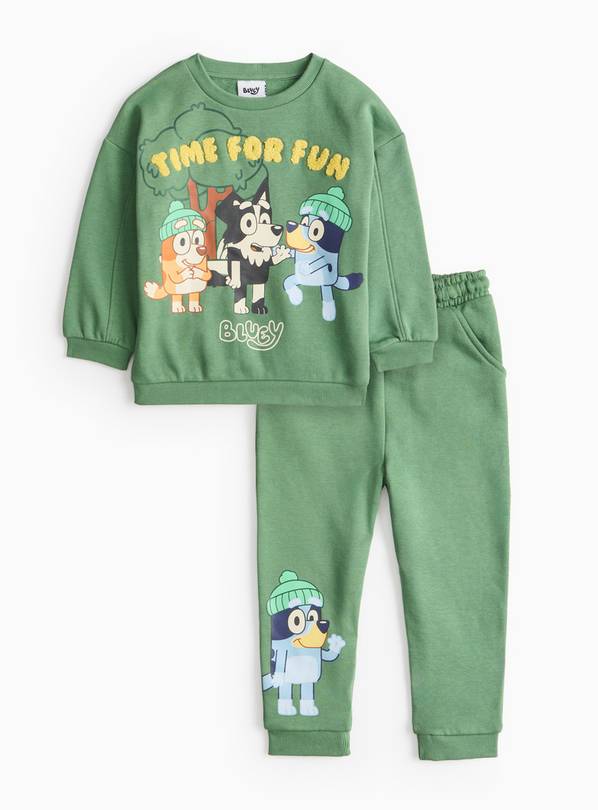 Bluey Green Character Sweatshirt & Joggers Set 1-2 years