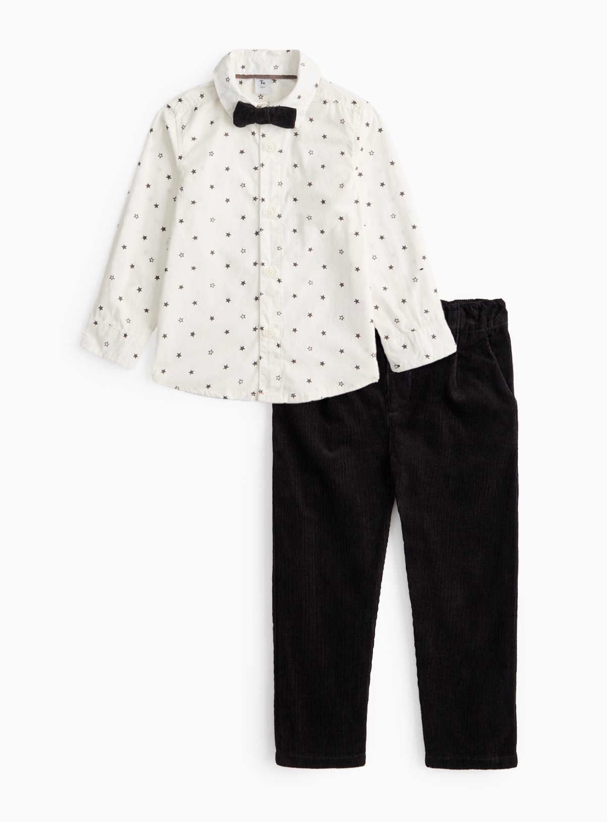 Bow Tie, Shirt & Corduroy Trousers 3-Piece Set (1-2 Years) - Tu by Sainsbury's