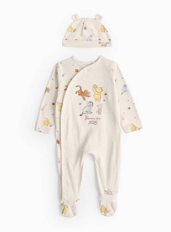 Winnie The Pooh Born in 2025 Sleepsuit & Hat Set 3-6 months