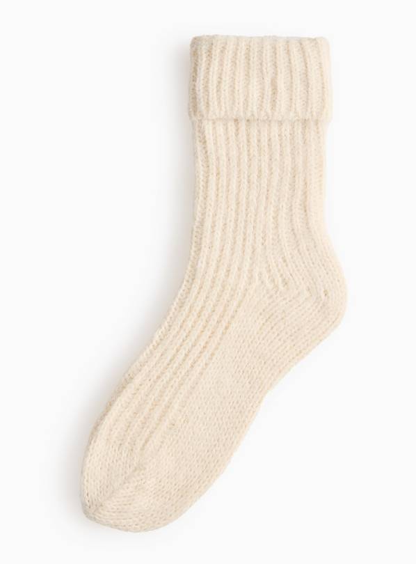 Cream Brushed Cosy Socks 4-8