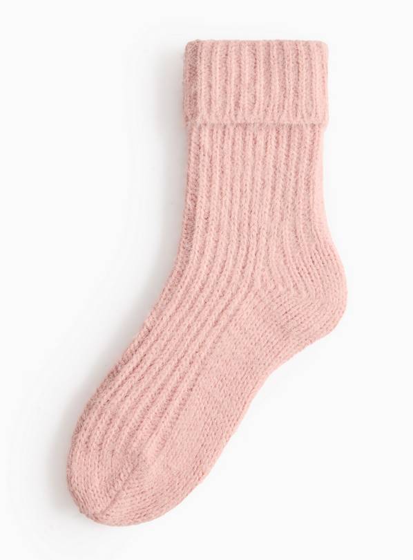 Pink Brushed Cosy Socks 4-8