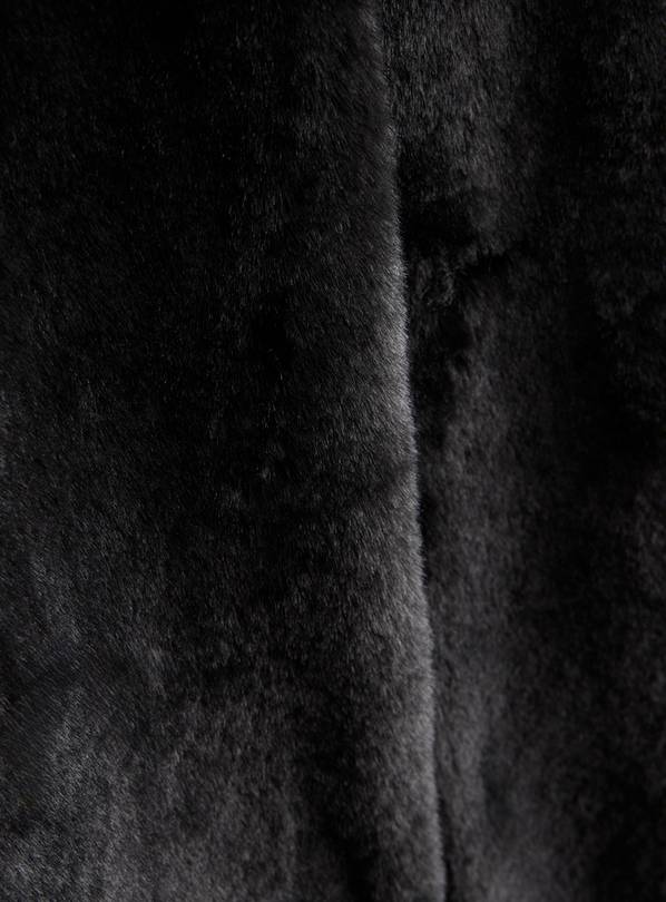 Petite black fur coat deals