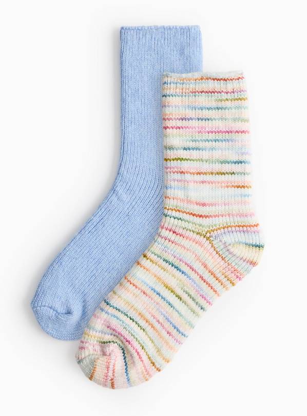 Rainbow Stripe Space Dye Thermal Socks 2 Pack 4-8