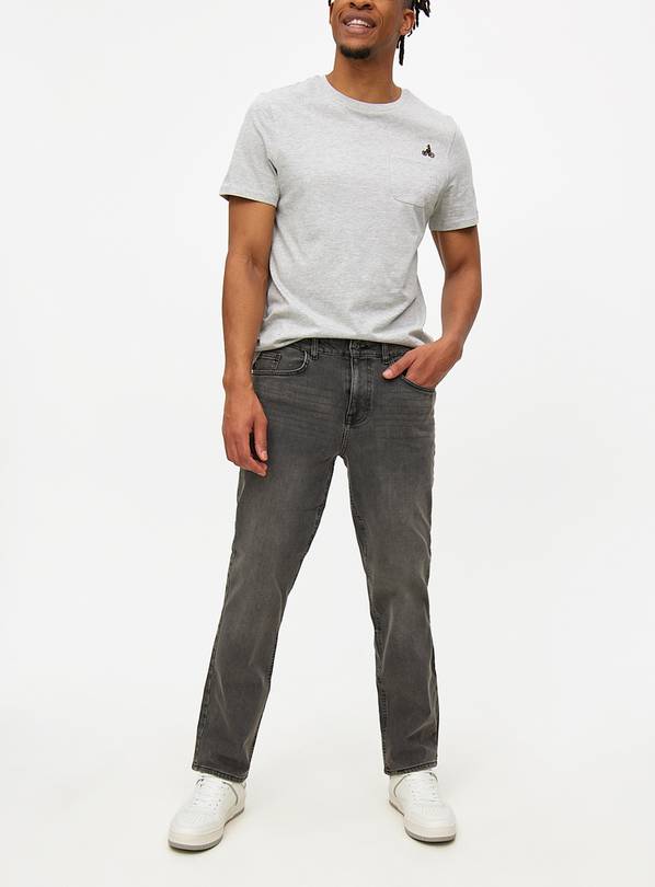 Grey Flexi-Stretch Denim Jeans  40R