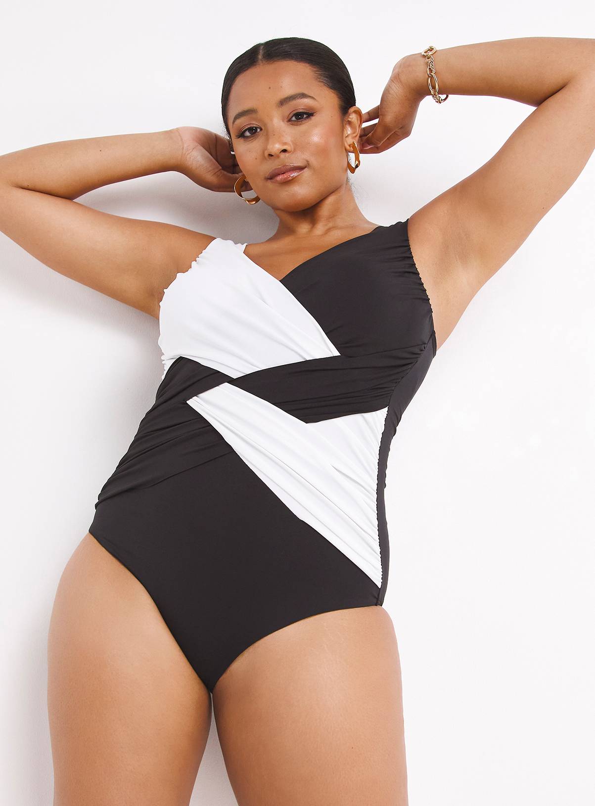 SIMPLY BE Magisculpt Illusion Tummy Control Swimsuit 12 - Image 1