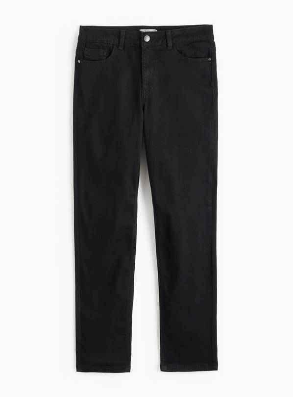 PETITE Black Straight Leg Denim Jeans 14