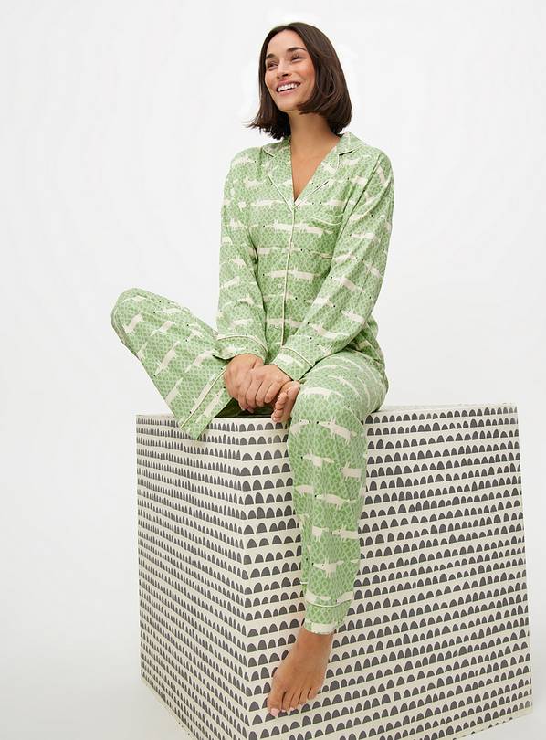 Tu X Scion Mr Fox Printed Green Traditional Pyjamas 8