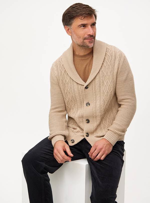 Stone Cable Knit Cardigan XXXL