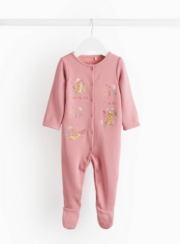 Guess How Much I Love You Pink Fleece Lined Sleepsuit Up to 1 mth