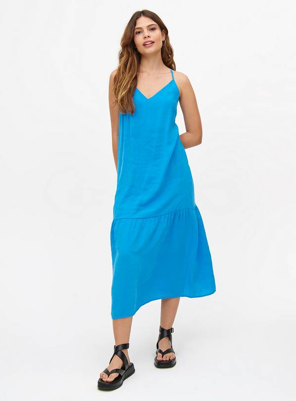 Blue Tiered Midaxi Dress 10