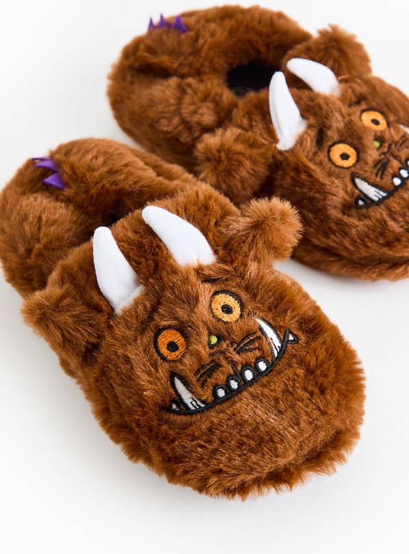 Gruffalo Character Print Faux Fur Full Slippers 6-7 Infant