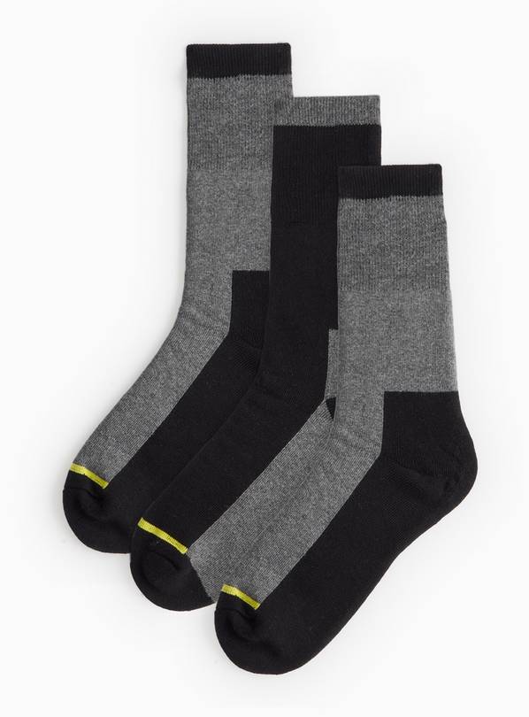 Grey & Black Ankle Socks 3 Pack 9-12