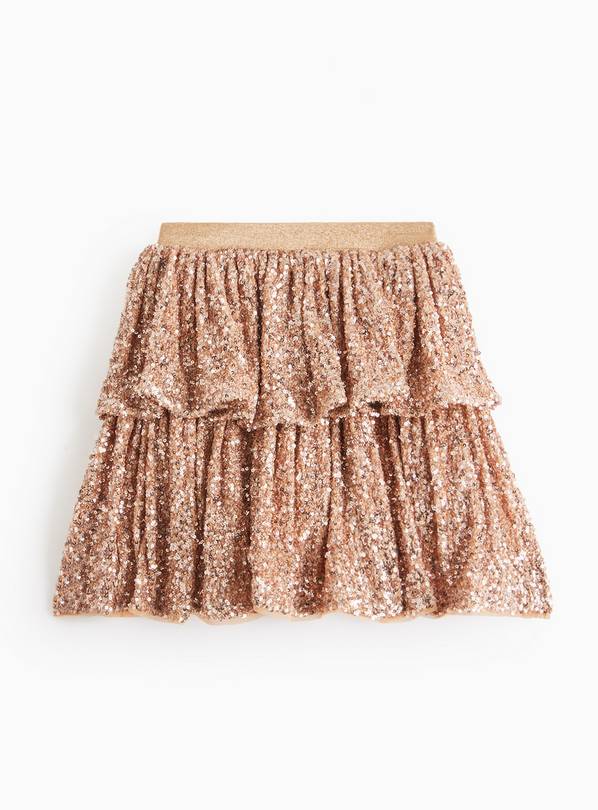 Gold Sequin Embellished Party Skirt 6 years