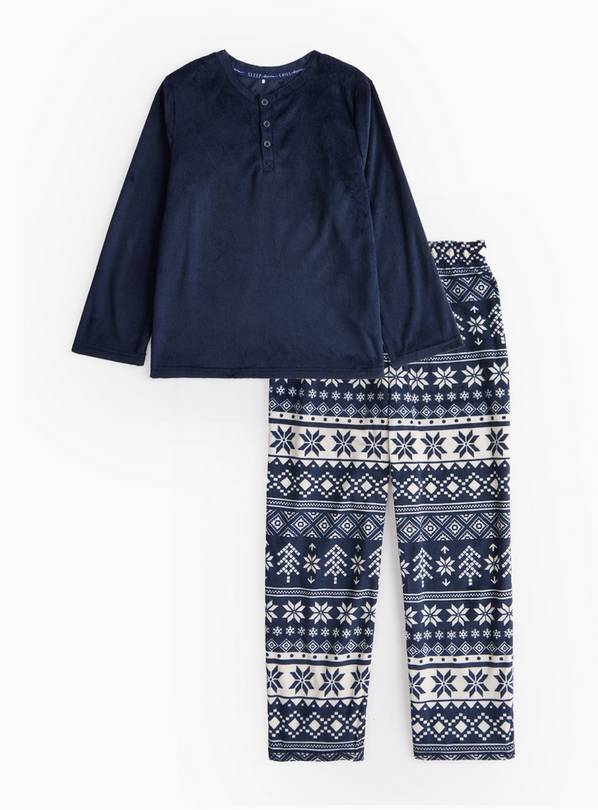 Mini Me Kids' Christmas Navy Fair Isle Fleece Pyjamas 2-3 years