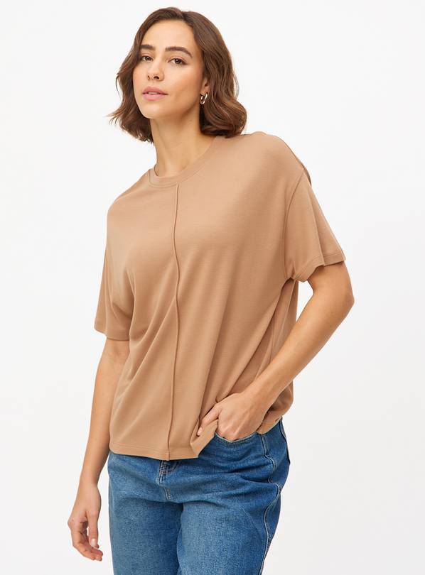 Light Brown Ponte Short Sleeve Top 18