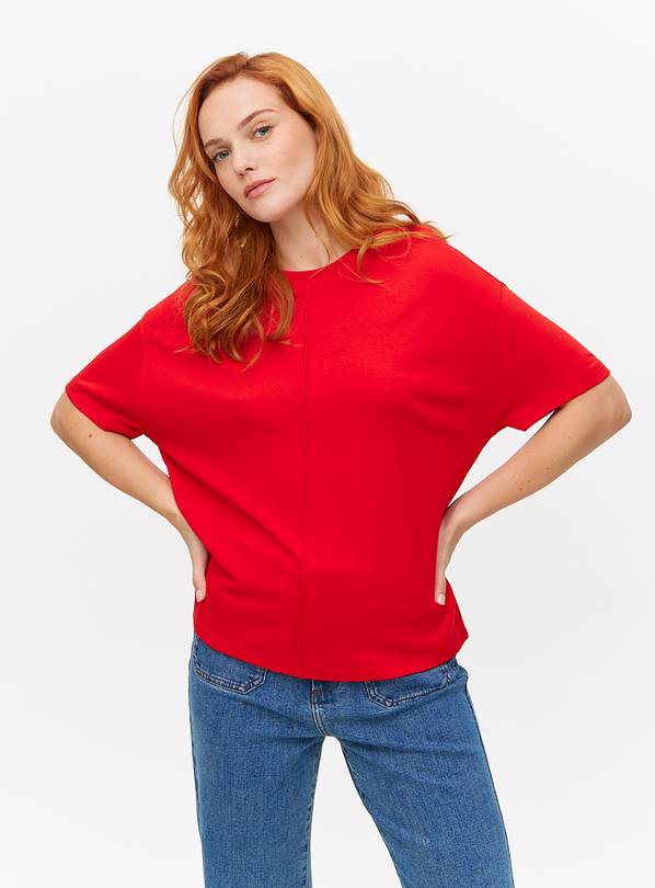 Red Ponte Short Sleeve Top 12