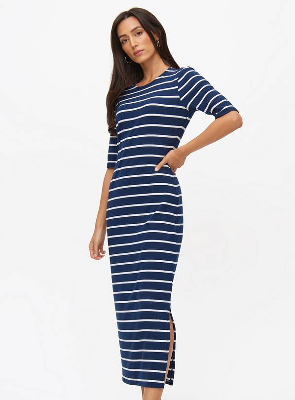 Navy Stripe Midaxi Column Dress 18