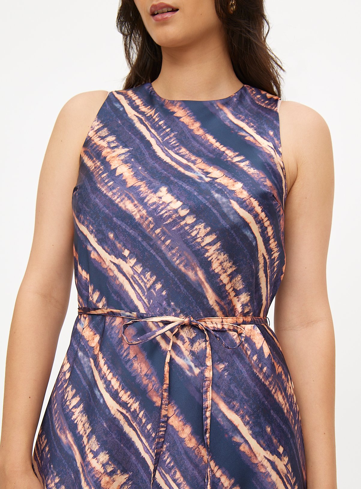 Blue Mark Making Satin Dress 10 - Image 3 thumbnail