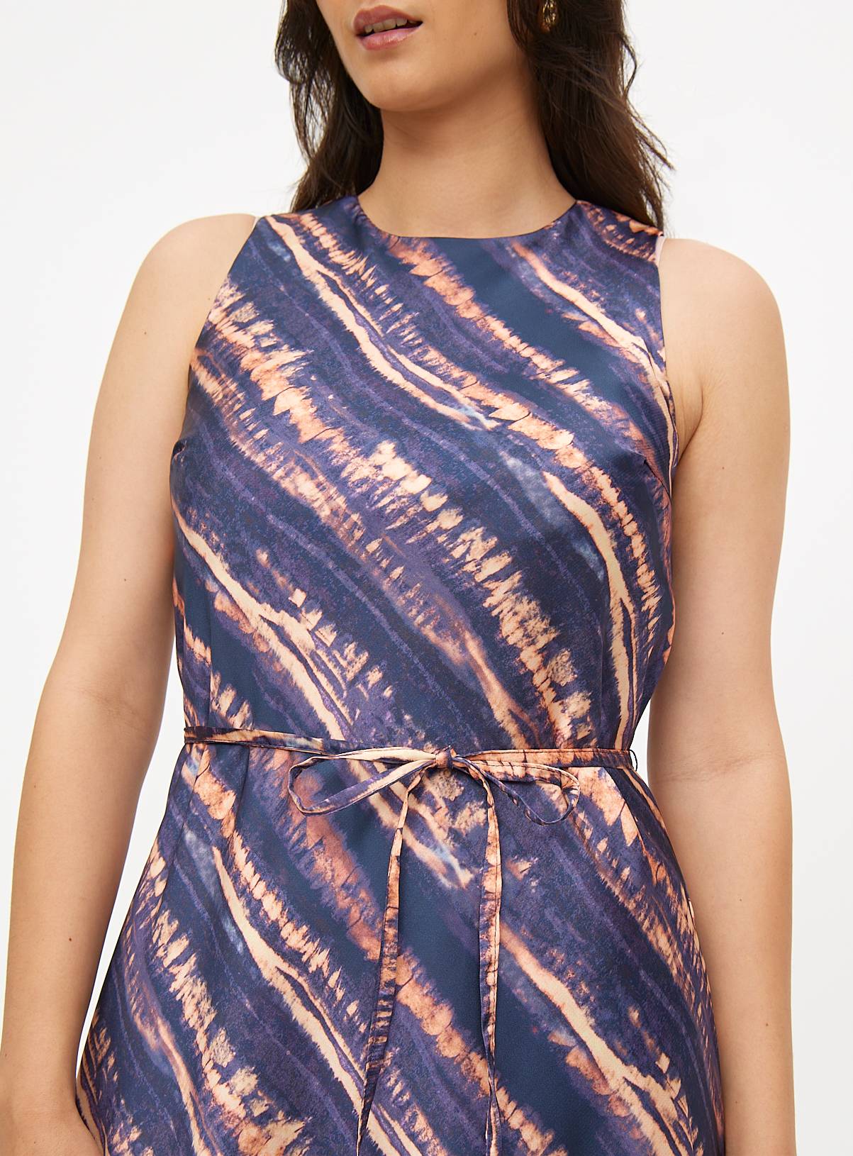 Blue Mark Making Satin Dress 10 - Image 3