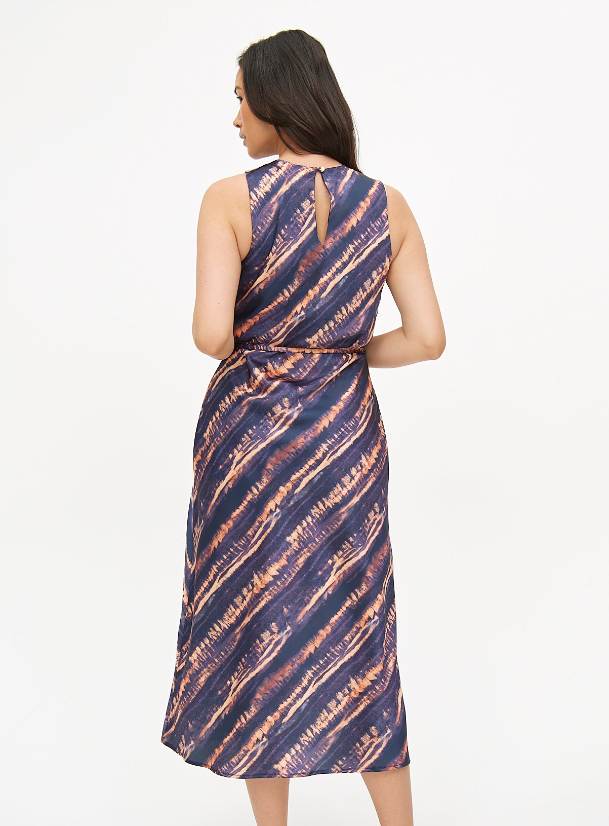 Blue Mark Making Satin Dress 10 - Image 4 thumbnail