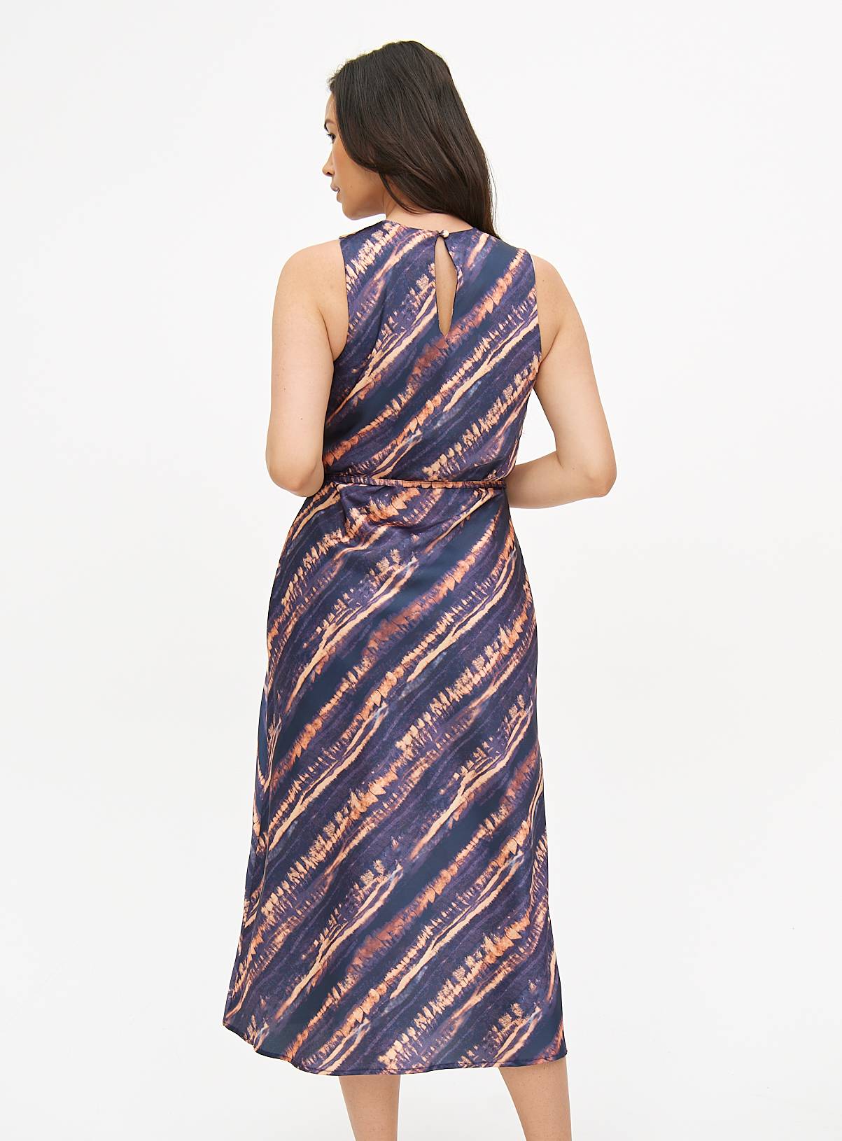 Blue Mark Making Satin Dress 10 - Image 4