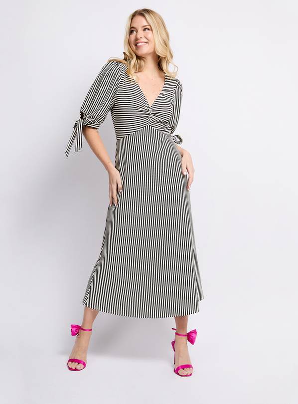 VOGUE WILLIAMS Mono Stripe Midaxi Dress 16