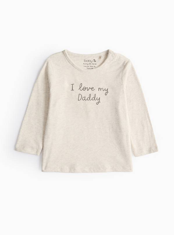 Cream I Love Daddy Long Sleeve T-Shirt 6-9 months