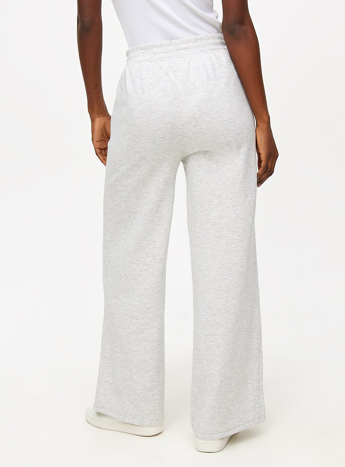 Grey Marl Diamante Wide Leg Coord Joggers M - Image 4 thumbnail