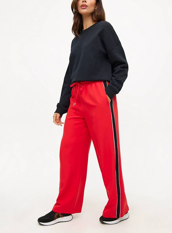 Red Side Stripe Wide Leg Trousers 20