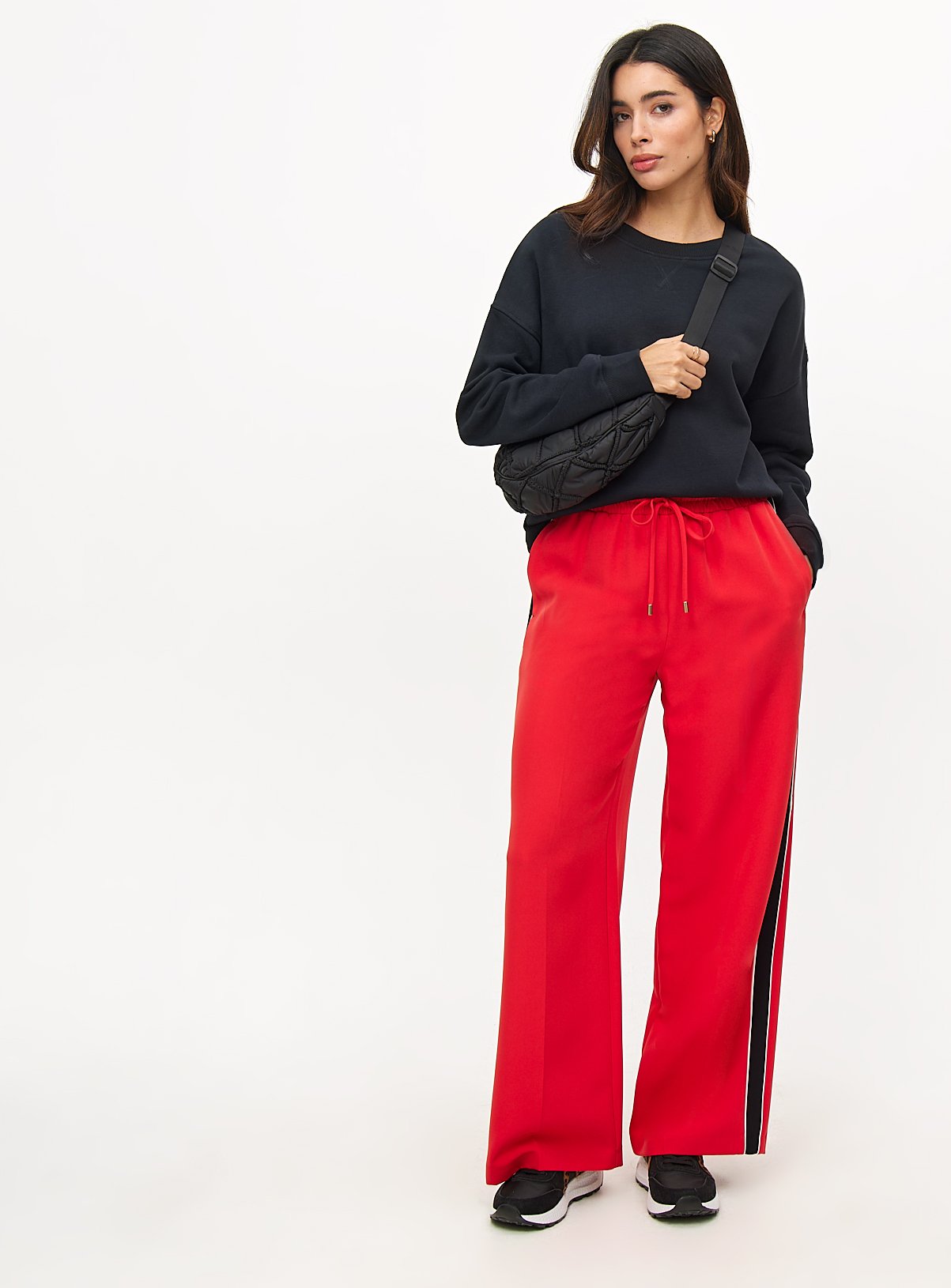 Red Side Stripe Wide Leg Trousers 16 - Image 2 thumbnail