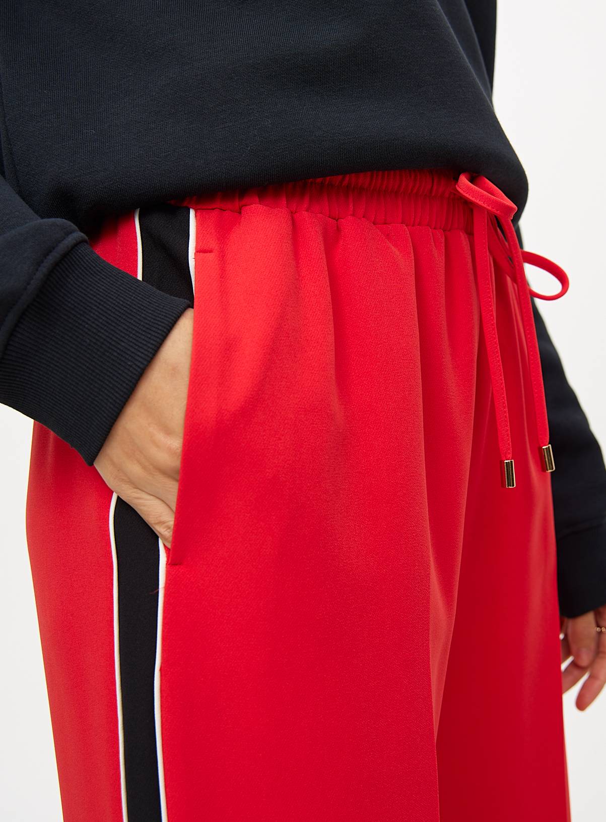 Red Side Stripe Wide Leg Trousers 16 - Image 3