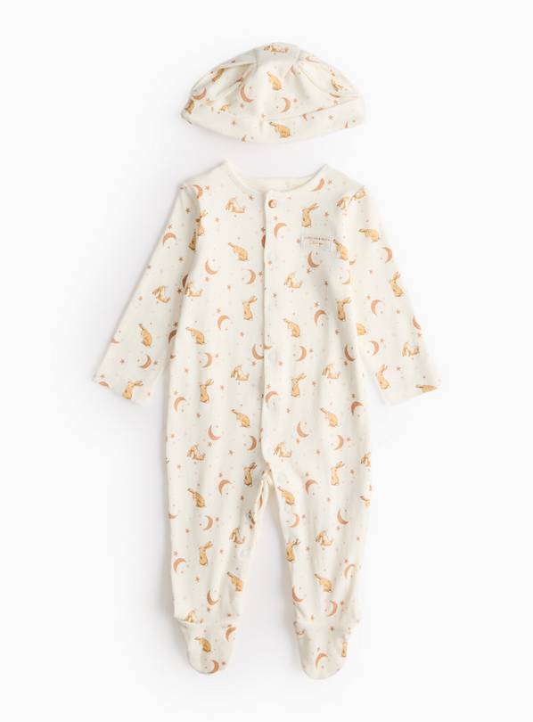 Guess How Much I Love You Cream Sleepsuit & Hat Set 9-12 months