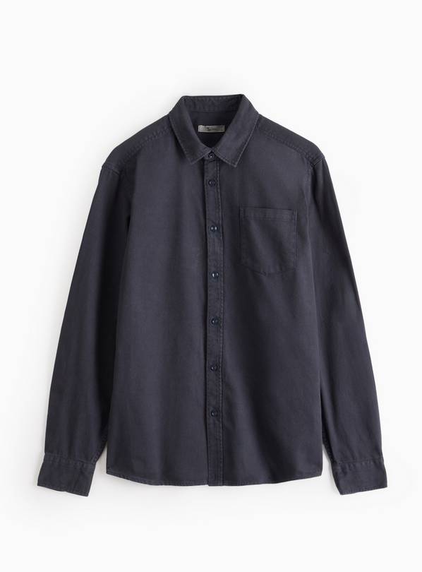 Navy Twill Long Sleeve Shirt L