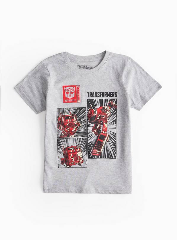 Transformers Grey Character Print T-Shirt 5 years