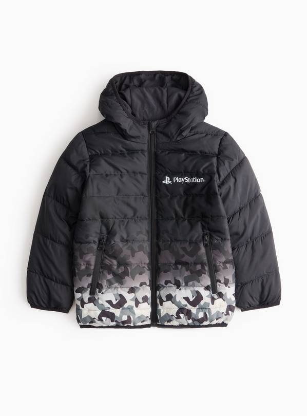 Black PlayStation Padded Puffer Coat 7-8 years