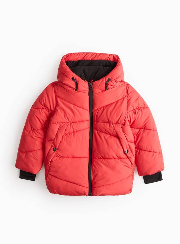 Red Padded Puffer Coat 5-6 years