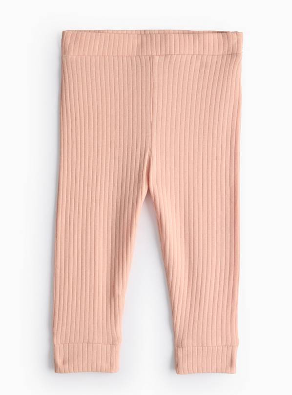 Pink Ribbed Leggings 6-9 months