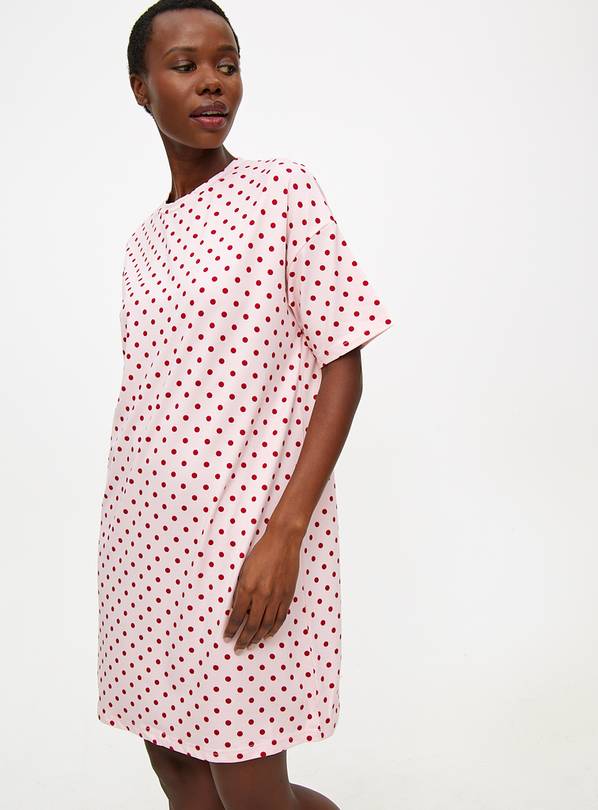 Pink Spot Soft Touch Nightdress S