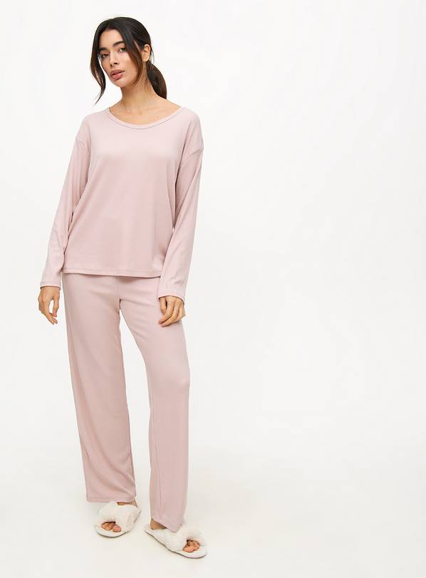 Pink Soft Knitted Long Sleeve Pyjamas M