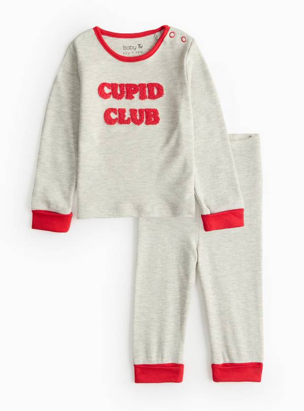 Cupid Club Print Grey Pyjama Set 9-12 months