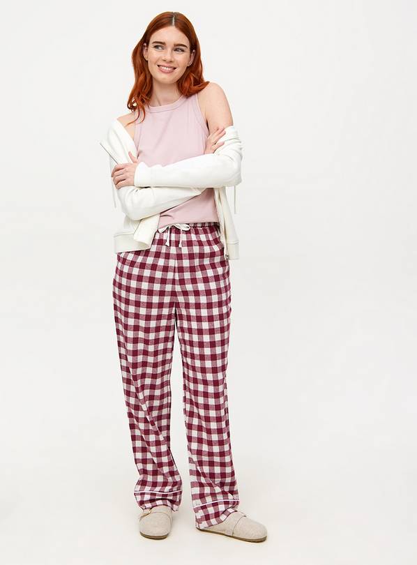 Plum Gingham Woven Pyjama Bottoms 16