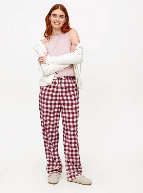 Plum Gingham Woven Pyjama Bottoms 18