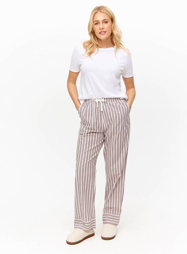 Burgundy Stripe Woven Pyjama Bottoms 12