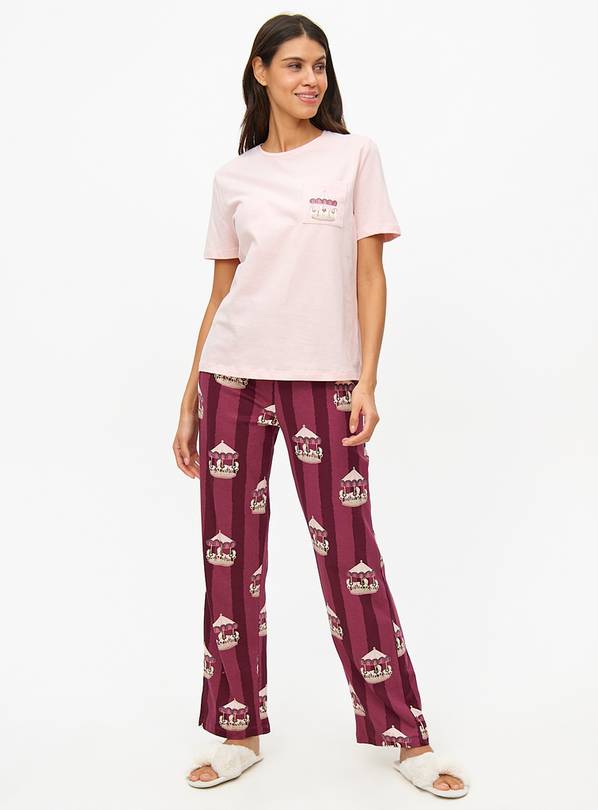 Pink Merry-Go-Round Printed Pyjamas L