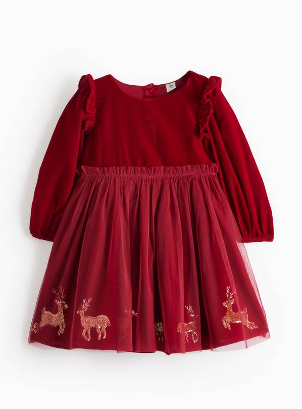 Red Velvet Sequin Reindeer Tutu Dress 3-4 years