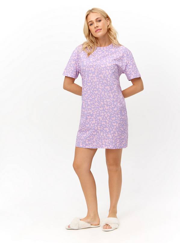 Purple Leopard Print Nightdress S