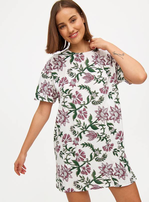 Festive Floral Print Nightdress L