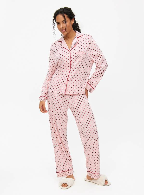 Pink Spot Print Modal Blend Traditional Pyjamas XXL