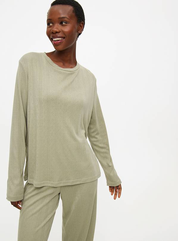 Sage Green Pointelle Pyjamas XXL