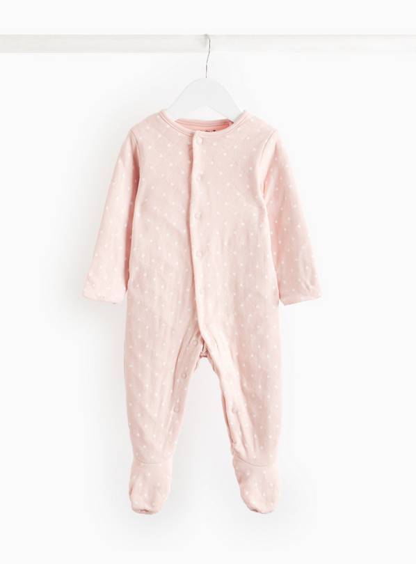 Pink Star Print 1.5 Tog Sleepsuit  Tiny Baby